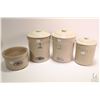 Image 1 : Selection of Red Cliff Pottery crocks including two lidded one gallon, a lidded half gallon and a no