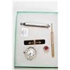 Image 1 : Tray lot of vintage and antique items including sterling silver, sterling fob set with carnelian and