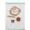 Image 1 : four antique brooches including rolled gold carved cameo, embossed gold bar, Bohemian garnet set bro