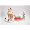 Image 1 : Selection of china collectibles including lidded Aynsley jar 10", china cup and saucer, Royal Doulto