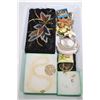 Image 1 : Tray lot of jewellery including genuine three strand pearl necklace, signed Coro brooch, pearl earri