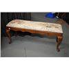 Image 1 : Mid 20th century 44" wide bed end bench on tall cabriole supports