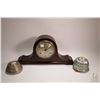 Image 1 : Session top hat mantle clock, working at time of cataloguing, note access door has been replaced and
