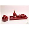 Image 1 : Collectible glazed stoneware including small Medalta lidded pot, Gaylord shaving cup, aftershave bot