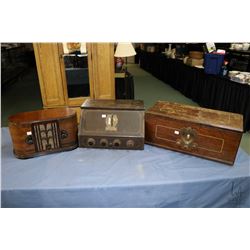 Three antique radios including a walnut cased Crosley Type 6D511, Westinghouse model 57 Special and 