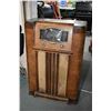 Image 1 : Floor standing walnut cased Zenith brand short wave radio, not tested