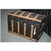 Image 1 : Oak bound dome top antique steamer trunk