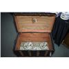 Image 2 : Oak bound dome top antique steamer trunk