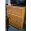 Image 1 : Five drawer 1950's retro oak highboy with brass pulls