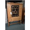 Image 1 : Refectory style single door oak china cabinet with bulbous legs