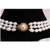 Image 2 : Three strand genuine pearl necklace 16" in length and a matching 7" three strand genuine pearl brace