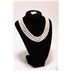 Image 1 : Graduated triple strand 4-5mm genuine pearls 18" in length