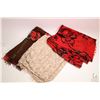 Image 1 : Three large Louis Vuitton like soft fringed shawls - note assume not authentic