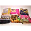 Image 1 : Six silk and silk chiffon scarves including some Hermes style- assume not authentic, each with hand 