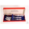 Image 2 : Selection of sterling silver including boxed Siam .925 sterling fork, spoon and knife, earrings, box