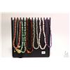 Image 1 : Nine beaded necklaces including jade, glass, pink quartz, amethyst, coral etc.