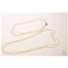 Image 1 : Triple strand of tiny pearls with 14kt white gold clasp, 22" in length