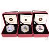 Image 1 : Three Royal Canadian Mint cased coloured coins including 2011 Barn Swallow 25 cent coin, 2013 Barn O