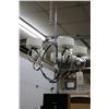 Image 1 : Modern designer chrome and white five light chandelier with orbs and lustres
