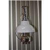 Image 1 : Antique hanging Aladdin oil lamp with milk glass shade and nickel plated font
