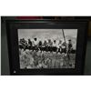 Image 1 : Framed black and white photographic print of ironworkers on their lunch break