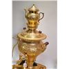 Image 2 : Gilt over metal Samovar with tray and accessories plus 12" water pitcher