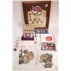 Image 1 : Selection of foreign coins and bank notes including framed British World War II Collection with stam
