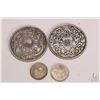 Image 1 : Four white metal Oriental medallions including two 3 1/2" and two 1 1/2"