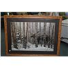 Image 1 : Framed Steven Lyman print of a moose in the woods