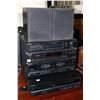 Image 1 : Sony stereo including equalizer, dual cassette, tuner, CD player and pair of Wharfedale speakers, tu