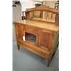 Image 1 : Mission style oak mirrored back sideboard missing center glass panel and some pulls