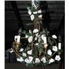 Image 1 : TOLE CHANDELIER with white porcelain fl