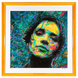 Framed multi-colored lithograph, artist unknown
