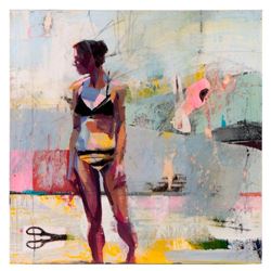 Decorative mixed media on panel by Gabriel Mark Lipper