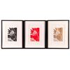 Image 1 : Three framed block prints