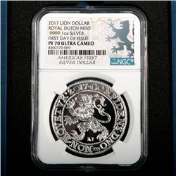 Lion Dollar 1 ounce silver proof
