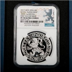 Lion Dollar 1 ounce silver proof
