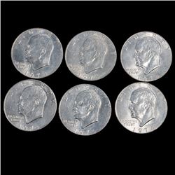 Twelve (12) 1974 Eisenhower Silver Dollars