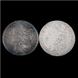 Two 1889 $1 Morgan Silver Dollar Coins