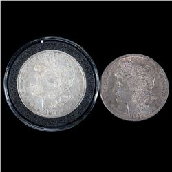 Two 1878 $1 Morgan Silver Dollar Coins