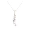 Image 1 : 0.50 ctw Diamond Descending Pendant with Chain - 14KT White Gold