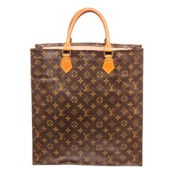 Louis Vuitton Monogram Canvas Leather Sac Plat Tote Bag