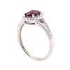 Image 4 : 1.00 ctw Ruby and Diamond Ring - 14KT White Gold