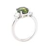 Image 4 : 3.33 ctw Green Tourmaline And Diamond Ring - Platinum