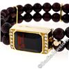 Image 5 : Vintage 14kt Gold 12.74 ctw Emerald Cut and Bead Garnet Bracelet w/ Diamond Acce