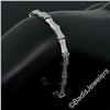 Image 5 : 14kt White Gold 1.20 ctw Round Diamond Cluster and Brushed Link Tennis Bracelet