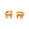 Image 1 : Chanel Vintage Gold Rhinestone CC Clip On Earrings