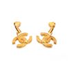 Image 3 : Chanel Vintage Gold Rhinestone CC Clip On Earrings