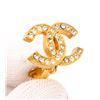 Image 4 : Chanel Vintage Gold Rhinestone CC Clip On Earrings