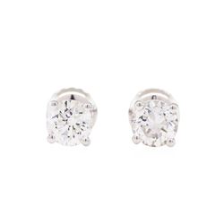 0.96 ctw Diamond Stud Earrings - 14KT White Gold